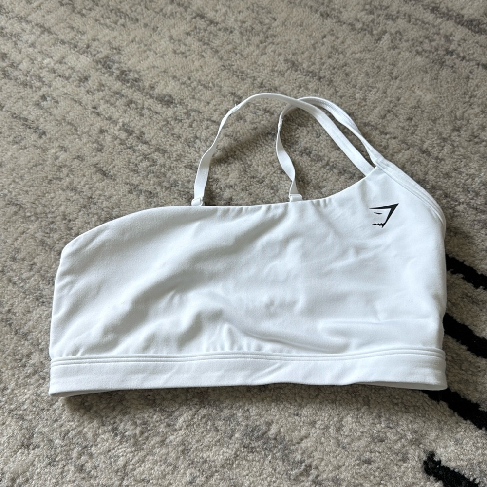 GYMSHARK One Shoulder Sports Bra - white
